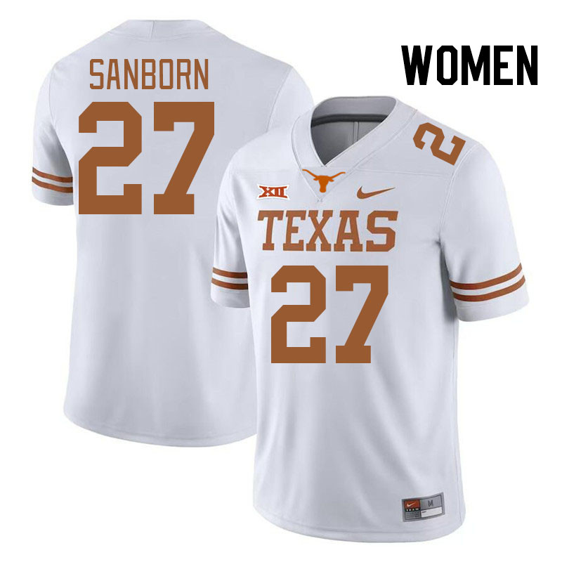 Women #27 Ryan Sanborn Texas Longhorns College Football Jerseys Stitched Sale-Black
